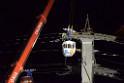 Koelner Seilbahn Gondel blieb haengen Koeln Linksrheinisch P940